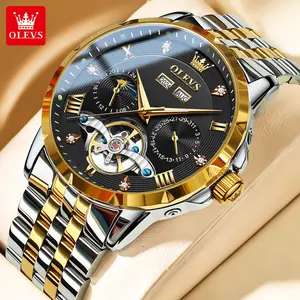 Watches for Men Skeleton Automatic Mechanical Diamond Self Winding Luxury Wristwatch Luminous 30M Waterproof Business Dress Watch