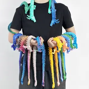 23.6in 3D Printed Dragon Model 1 Piece Creative Desktop Decoration Dragon Shaped Ornament 3D Printed Stress Relief Toy Office Desk Decor Perfect Holiday Gift Easter Gift Ideal for Gifting Funny Gift