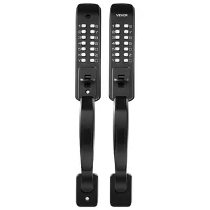 VEVOR Mechanical Keyless Entry Door Lock, 2.0 Code Upgrade, 4-7 Digits Code, Double-Sided Push Button Combination Keypad Door Lock with Pull Handle, Auto Locking, for Garden Gates, Indoor or Outdoor