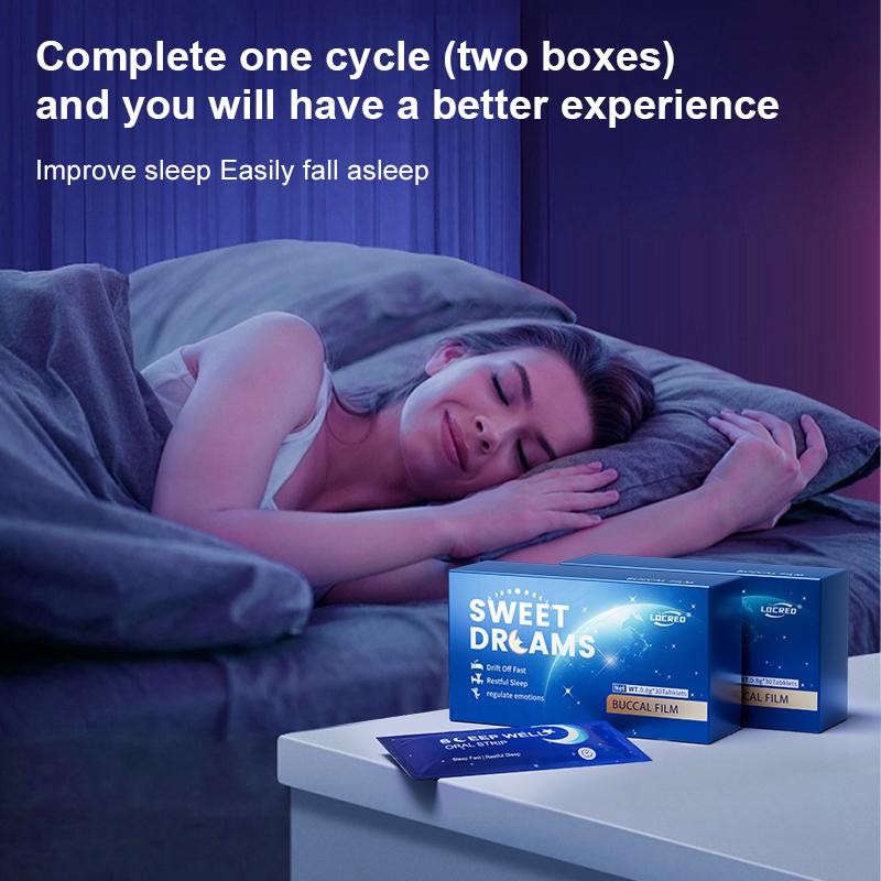 Quick sleep SWEET DREAMS Buccal Film: Zero Sugar Melatonin for Deeper, Natural Sleep Support Healthcare Fitness