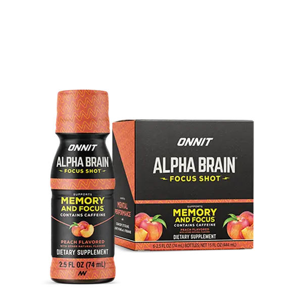 Alpha BRAIN® Focus Shot - Peach (2.5 fl oz, 6 ct)