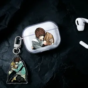 Death Note Light & Misa AirPods Case with Free Keychain, Clear Protective Cover for Anime Fans