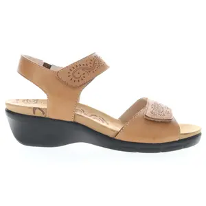 Propet Womens Wanda Cut-Outs Ankle Strap  Casual Sandals Casual Low Heel 1-2" - Brown