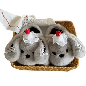 Soothing Bunny Slippers for Women Cozy Plush Indoor Shoes Soft Ears Bow Detail Cushion TPR Sole Arch Support All Season Anti Slip