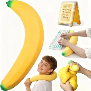 18In Giant Banana Squishy Jumbo Slow Rising Stress Ball Realistic Moldable Soft Squishys for Anxiety Stress Relief Party Favor for Adults