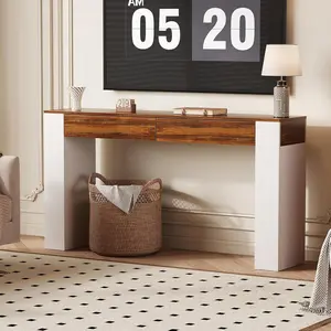 Entryway Table with 2 Drawers, Narrow Console Sofa Table with Storage Slim Hallway Accent Furniture Slim Console Table for Hallway Behind Couch Narrow Accent Furniture for Living Room