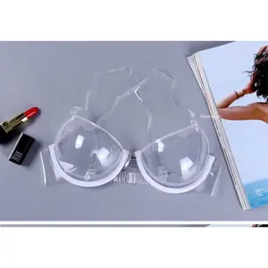 3pcs Disposable One-Piece Push-Up Bra, Deep U-Shaped Wire-Free Design, Side Wings with Adjustable Detachable Straps, Sexy Comfort Lingerie for Women