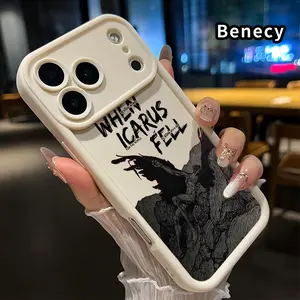 TPU Phone Case for iPhone 17 Pro Max 16 15 14 Plus 13 12 Mini 11 XR X XS Air E Icarus' Fallen Dream Pattern Pocket-Friendly Shockproof Silicone Protective Soft Smartphone Casing