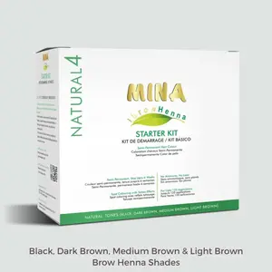 MINA IBROW - HENNA TINT PROFESSIONAL STARTER KIT NATURAL TONE SET OF 4