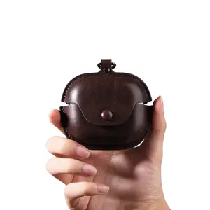 Protective Case for Beats Powerbeats Pro 2, Business Vintage Design, PU Leather Feel Comfortable, Thick Effective Protection, Top Hook Setting, Earbud Accessories