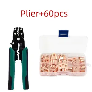 Copper Wire Lug Connectors & Pliers Set, Electrical Crimping Terminals for Secure Wiring, Ideal for Household Applications