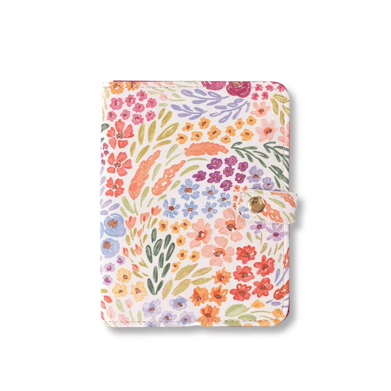 Passport Cover | RFID Blocking, Vegan Mushroom Leather Floral Travel Accessory  | 5.5x4.25" | Internal Pocket | Snap Closure | Gold Hardware, Passport Protector, Modern Passport Holder, Rfid Shielded