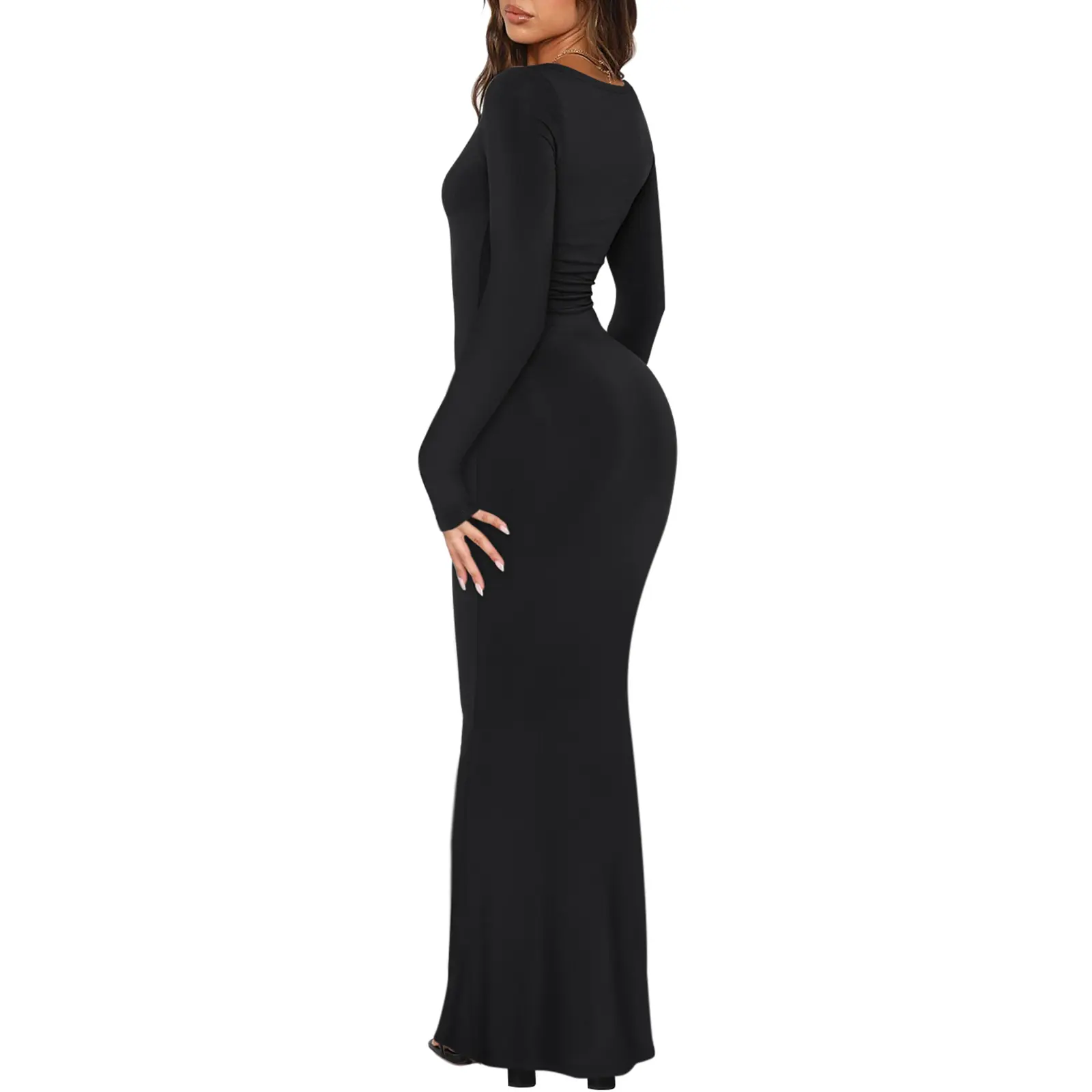 REORIA Women's Sexy Scoop Neck Long Sleeve Lounge Long Dress Summer Ribbed Bodycon Maxi Dresses Fall Winter Layer Casual Fabric - TikTok Shop REORIA Women's Sexy Scoop Neck Long Sleeve Lounge Long Dress Summer Ribbed Bodycon Maxi Dresses Fall Winter Layer Casual Fabric - TikTok Shop