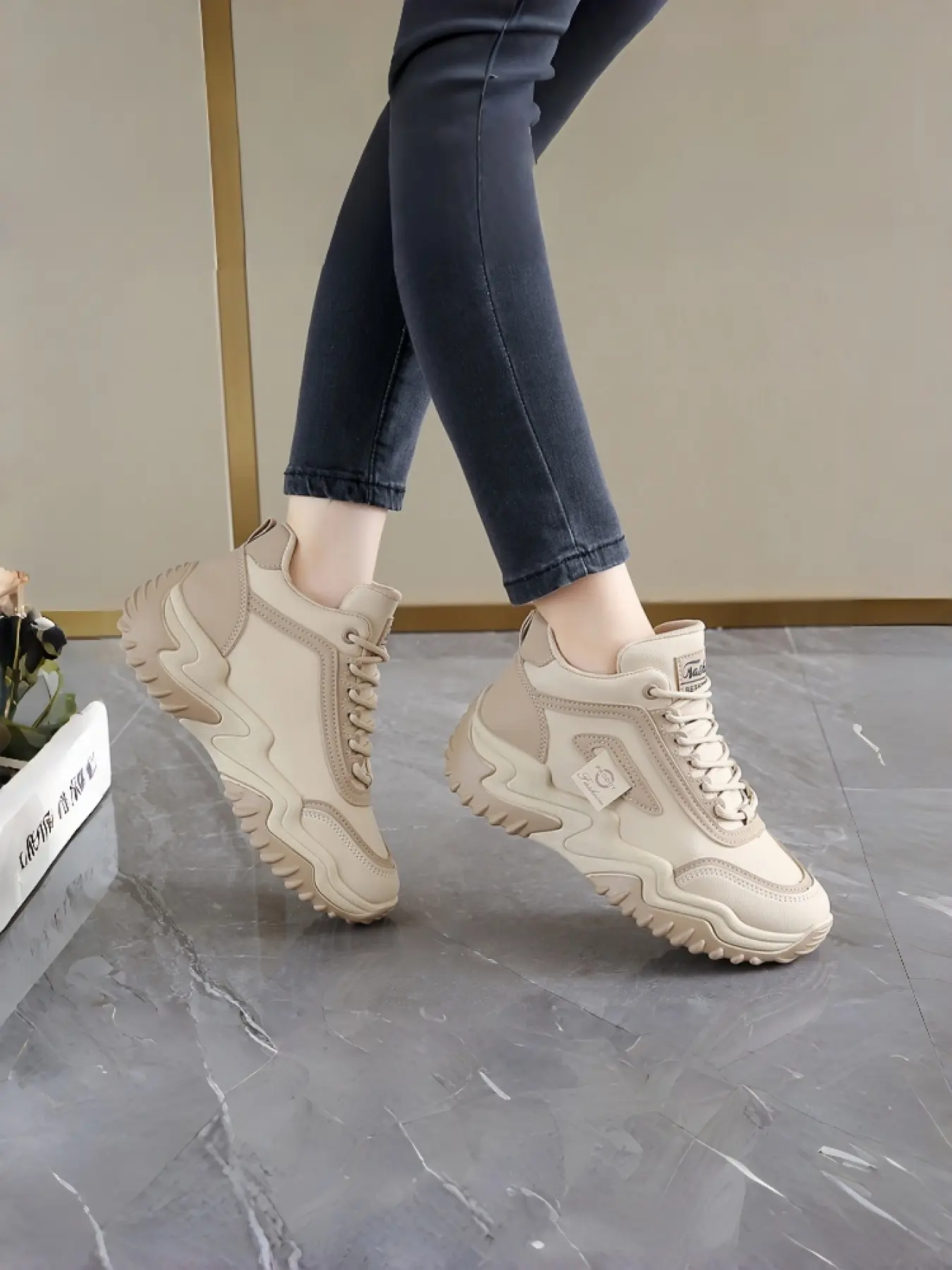 Women's Chunky Lift Thick Sole Sneakers | Fashion High-Top Athletic Shoes | Casual Street Style Footwear | Fashion Walking Sneakers | Casual Lifestyle Sneaker | Stylish Sneaker | Thick Soled Sneakers