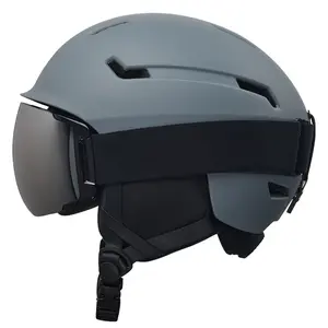 Adjustable Ski & Snowboard Helmet with Magnetic Goggles -- Shock-absorbing PC shell and EPS inner core with independent air vents, detachable ear pads, compatible with all ski helmets and skateboard helmets, Touch providing snowboarding gear