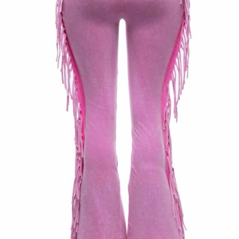 Fringe Pants - Blue Fringed Trousers as shown in the Product Information