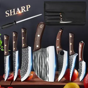 MDHAND Professional Chef Knife Set, High Carbon Steel with Accessories, Japanese Damascus Pattern, for Kitchen or Restaurant, with Roll Bag, Best Gift