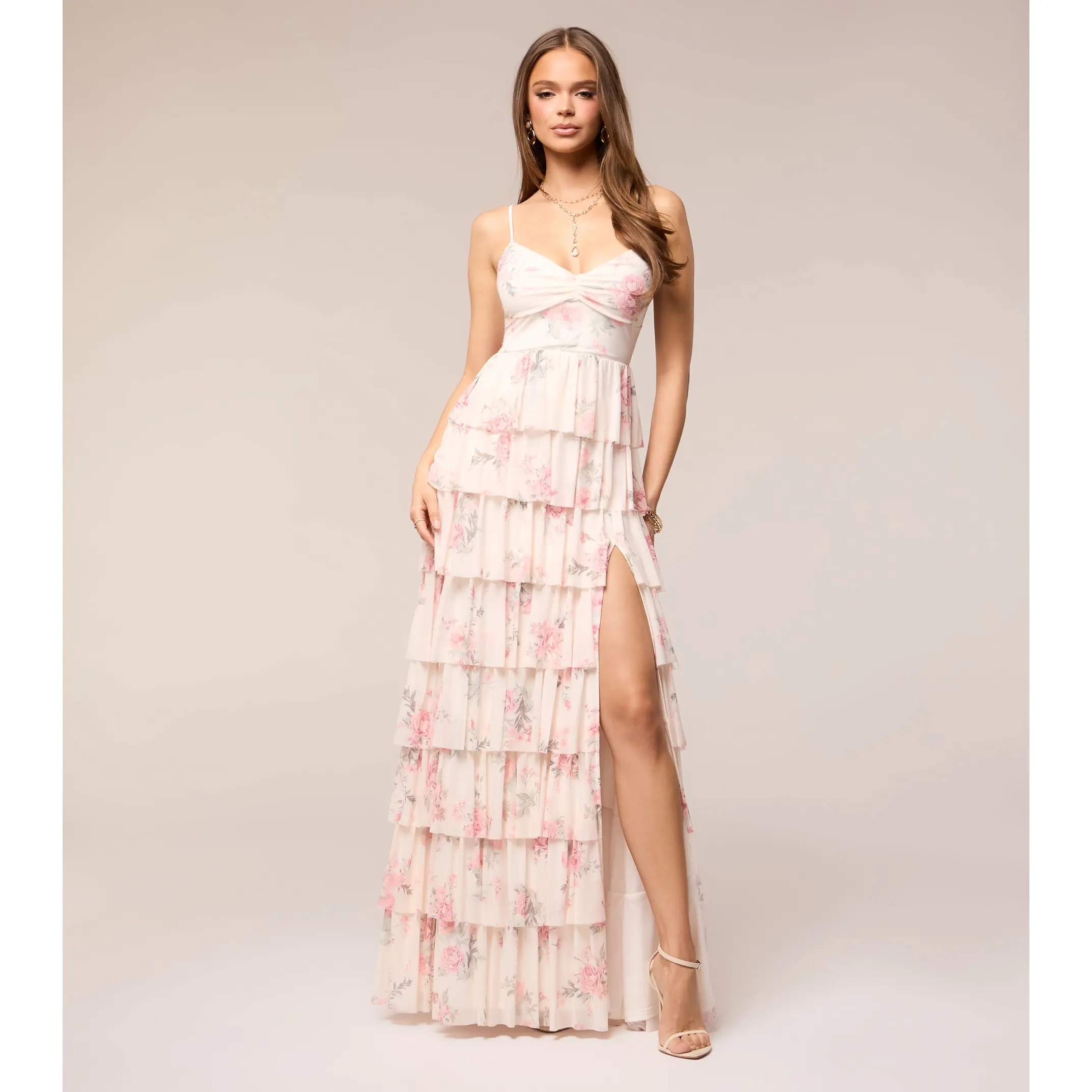 Colette Floral Ruffle Formal Dress