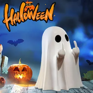 Ghost Figurines - Scary Halloween Sculpture Statue - Tiered Tray Decor - Spooky Home Decorations - Coffee Table Centerpieces - Shelf Mantel Display