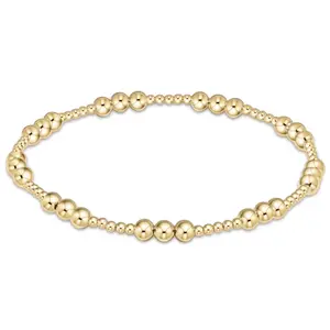 ENEWTON CLASSIC JOY PATTERN 4MM BEAD BRACELET - GOLD