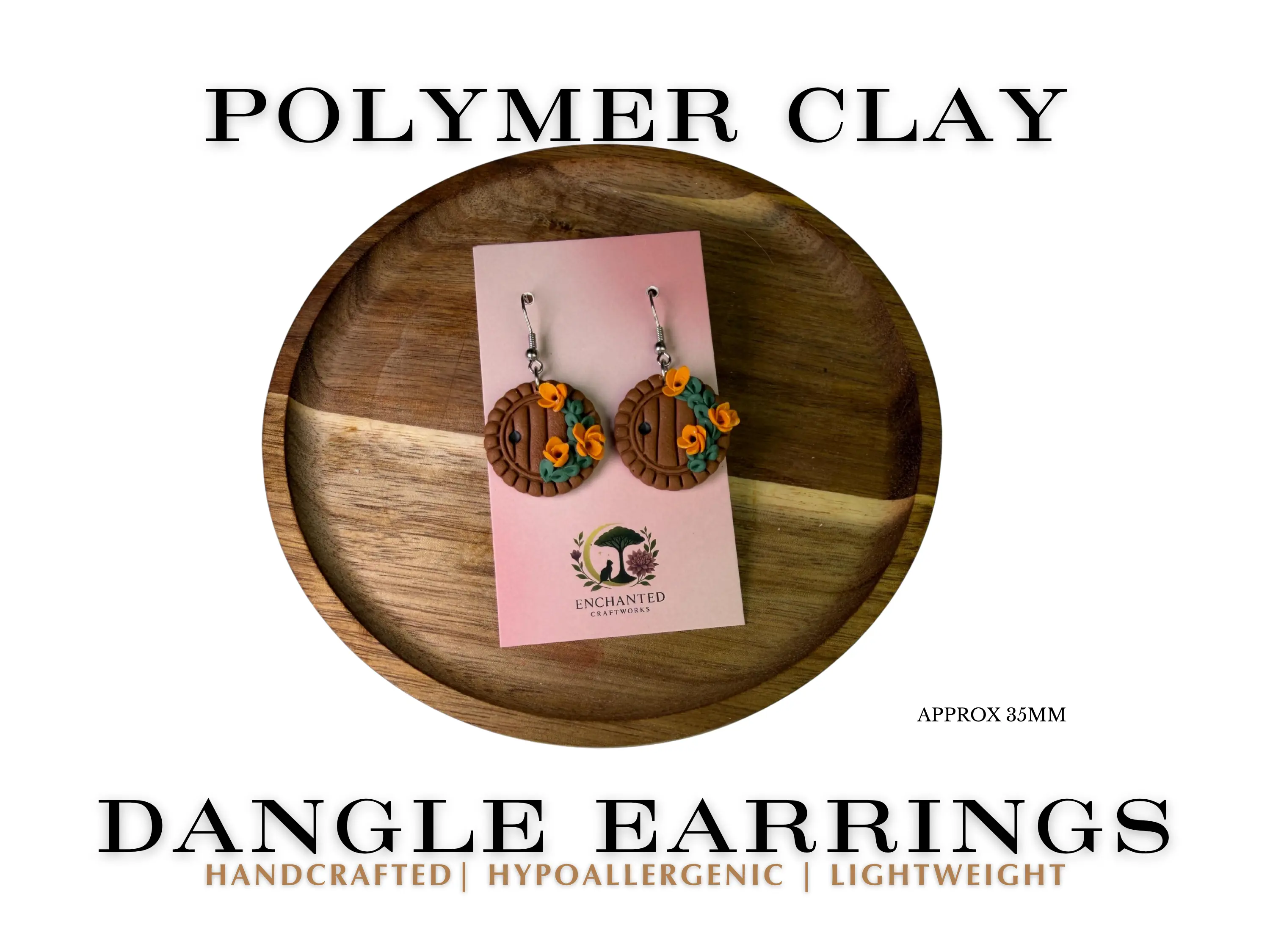 Enchanted Hobbit | Fairy Door polymer Clay Dangle Earrings