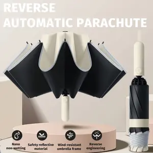 Automatic Folding Large Umbrella, Foldable Automatic Umbrella, Rainproof And Windproof Strong Umbrella, Wind Resistant Umbrella Family Entertainment Outdoor Rainproof And Sunscreen Dual-Use Parasol, Spring Summer Picks