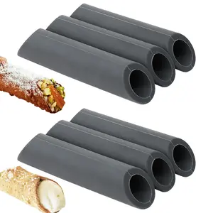 6-Pack Spiral Croissant Silicone Molds, 5-Inch Conical Tube Roll Mold, Safe Reusable Silicone Baking Molds for Cannoli Tubes