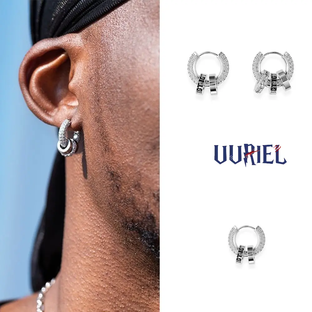 UUR 3-Hoop Huggie Hoop Earring Sets, Unisex Exquisite Artificial Gemstone Jewelry, Ideal for Birthday Gifting, Huggie Hoop Earrings