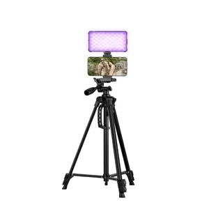 LED Mobile Photography Light & Tripod Stand Kit, Professional Travel DSLR Tripods & Photography Light for Selfies, Video Calls, Vlogs, Ideal for Photography & Filming