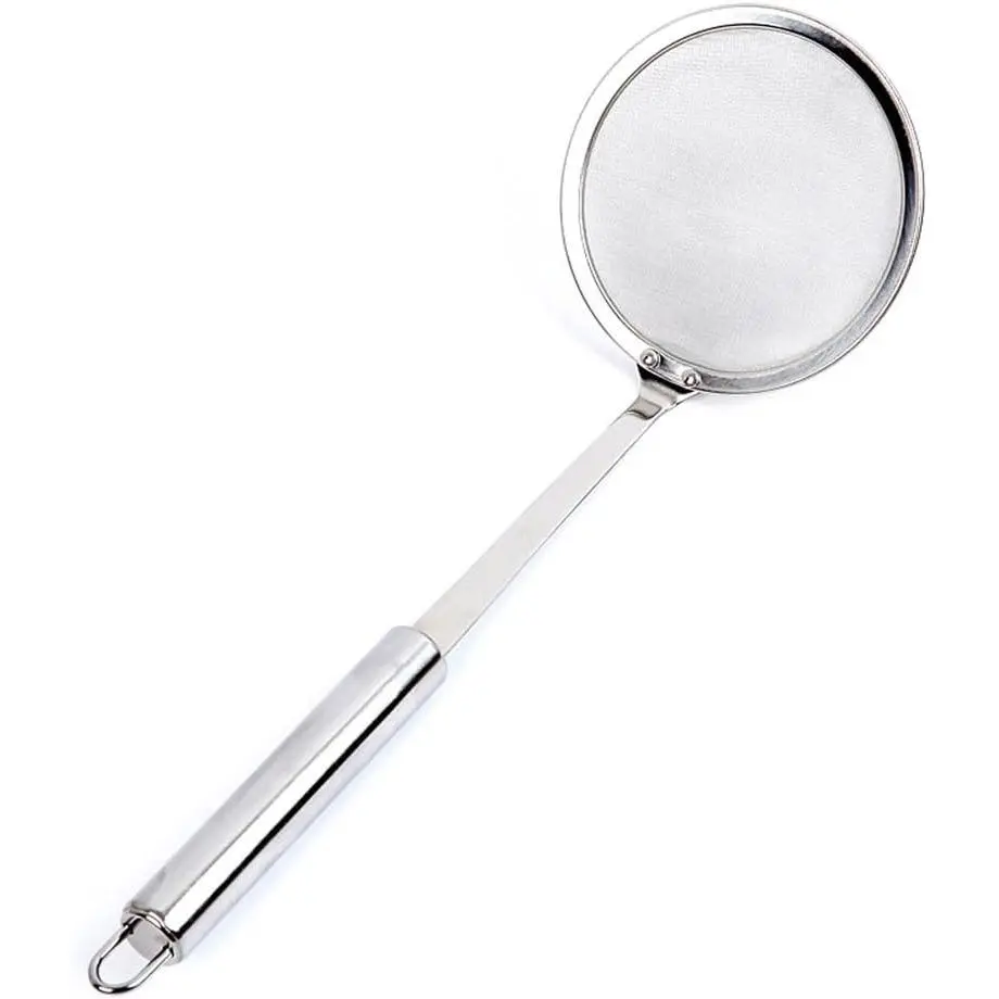 Stainless Steel Fine Mesh Hot Pot Oil Skimmer Spoon, Kitchen Utensils for Skimming Oil and Scum