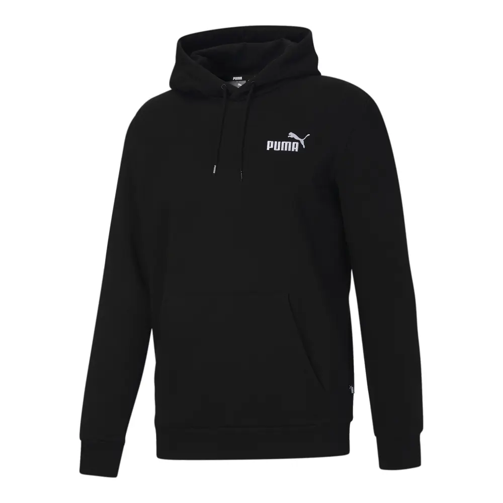 PUMA Mens Essentials Embroidered Logo Hoodie Casual Outerwear Casual Drawstring - Black, White
