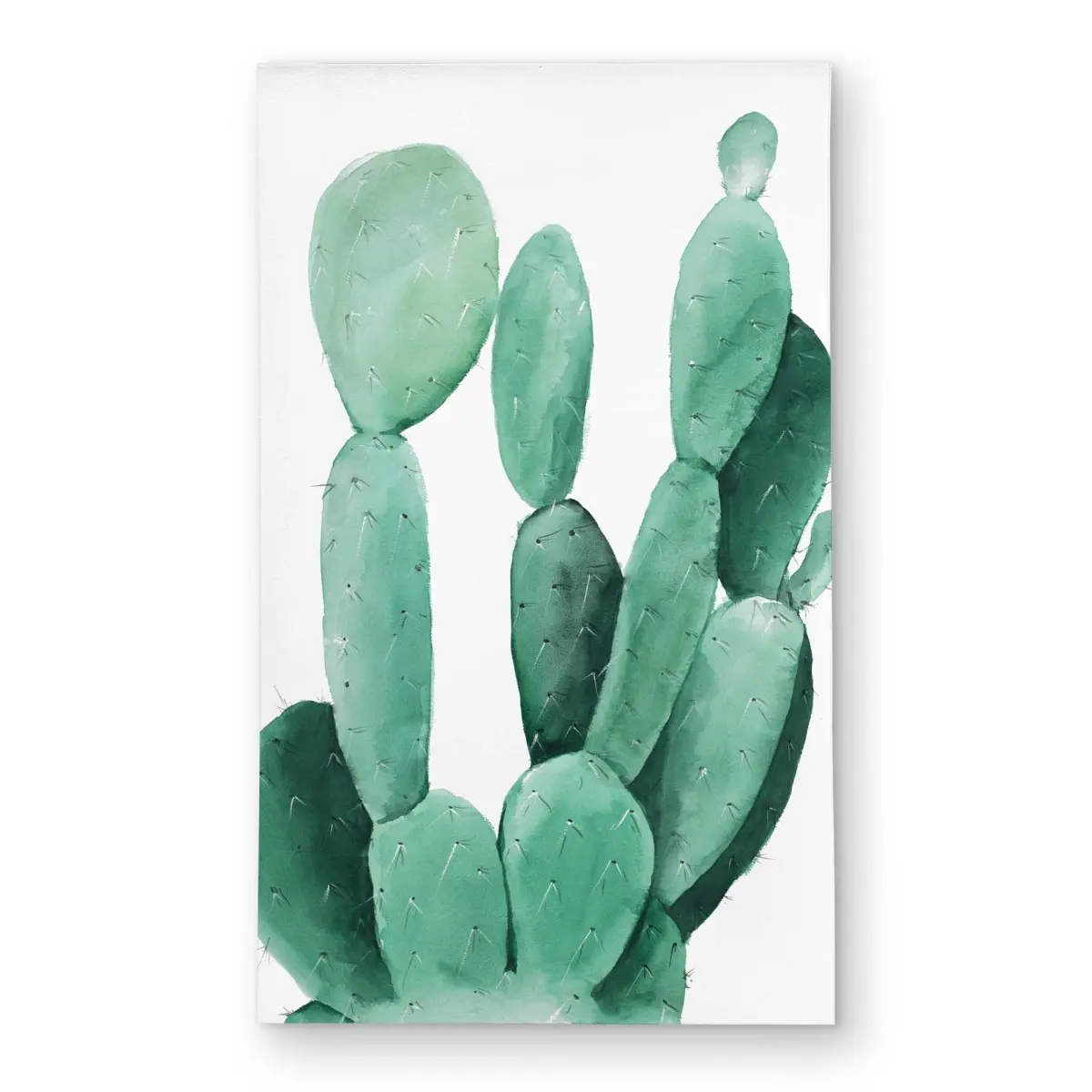 212 MAIN 3x5 ft. Watercolor Paddle Cactus Rectangle Outdoor Rug - Floral Botanical Design, Rectangular Shape, Durable Household Textile Carpet