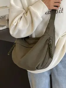 Practical, casual, versatile dumpling bag, Hobo shoulder bag, Adjustable shoulder bag, retro, personalized, functional single shoulder crossbody bag with multiple zippered pockets, suitable for short trips and shopping in the mall