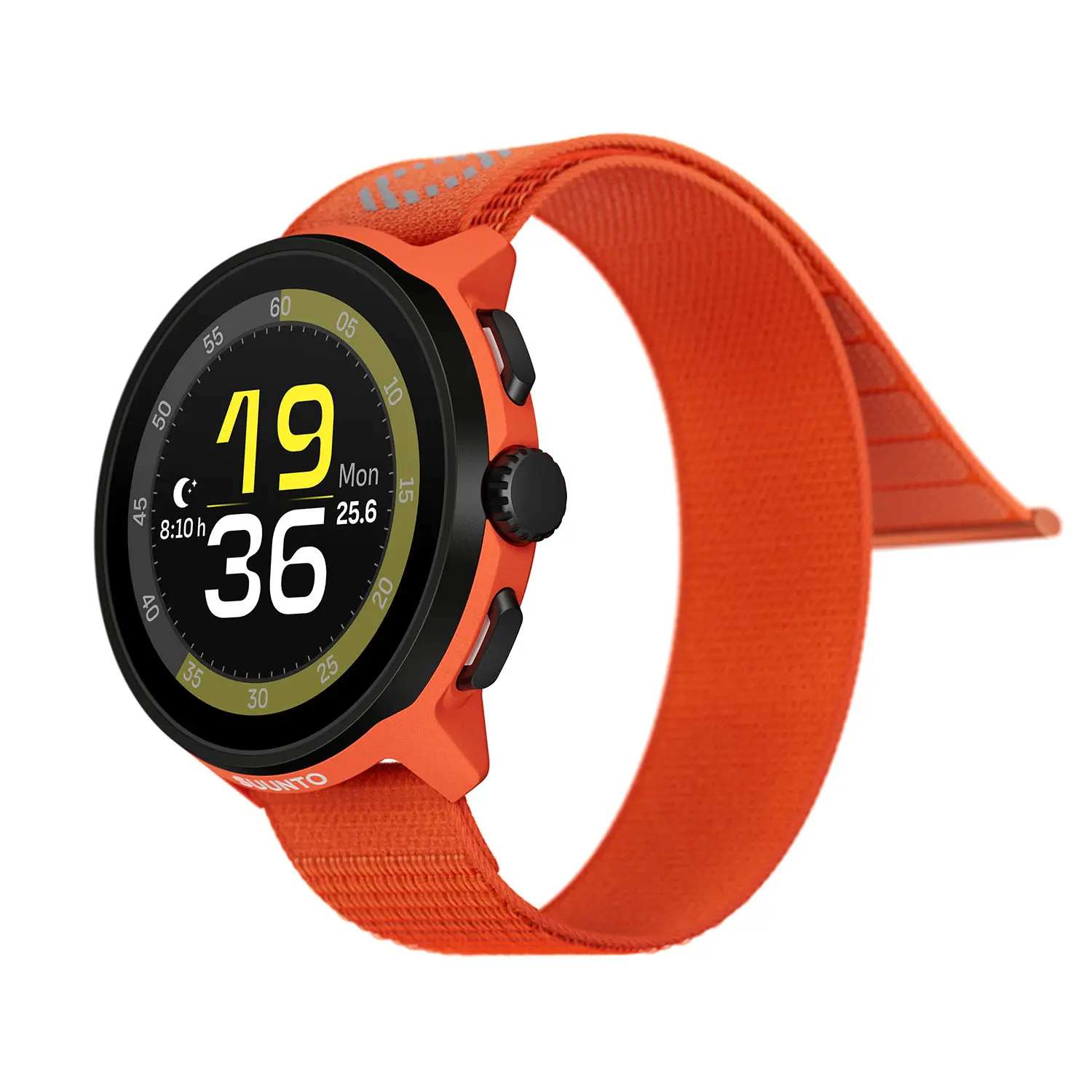 Suunto Run GPS Sports Watch with AMOLED Touchscreen, Heart Rate and Sleep Tracker - Coral Orange, Textile Strap