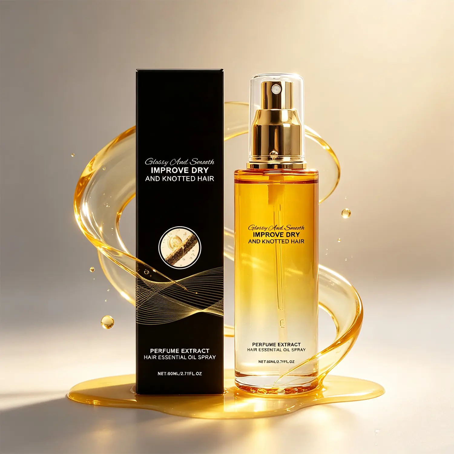 Smoothing Hair Oil Spray – Gentle Nourishing Leave-In Conditioner for Frizz Control, Strengthens Scalp & Strands, Lightweight Daily Hydrating Care