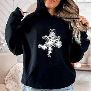 ONLY PRINT - Hastamuerte - Aj1 Ski Mask Angel Chenille Neut Heavyweight Pullover Hoodie Relaxed Cotton Sweaters Hoodied Cozy Unisex P Hoodied Comfy Cotton Hoodies