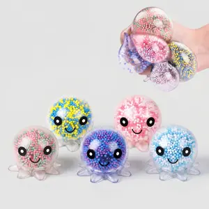 5 Pack Fidget Stress Balls for Adults, Cute Octopus Stress Relief Stress Ball,  Easter Basket Filler, Bulk Squishy Squeeze Ball Set and Birthday Party Favors