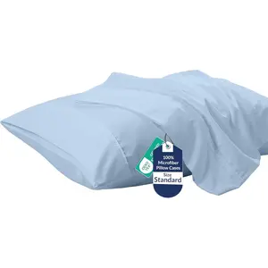 Standard Pillowcase Set of 2 - Bed Pillow Cover 20"x26" - Lake Blue - 1800 Brushed Microfiber Wrinkle Resistant Soft & Cozy Standard Size Pillow Case