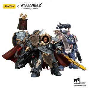 JOYTOY Warhammer 40k 1/18 Action Figures Space Wolves Legion Praetor with Power Axe and Combat Shield  Space Wolves Ragnar Blackmane  Space Wolves Hvarl Red-Blade Model Set