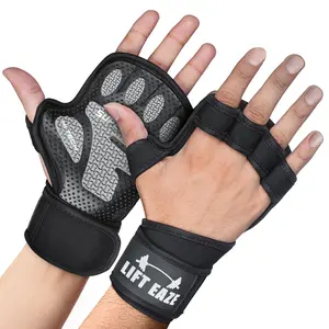 Multi-Sport Super Grip Gloves with Strong Non-Slip Rubber Palm Ventilated Hand and Wrist Protector Best Workout Gloves with Wrist Wraps for Gym Workouts, CrossFit & Pull-Ups.