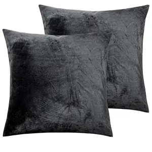 NTBAY 2 Pieces Solid Color Ultra Soft Velvet Zippered Pillowcase, Cozy Luxury Fuzzy Flannel Pillow Cases without Filler, Frictionless Skin-friendly, Luxurious Pillowcase with Envelope Closure, Decorative Cushion, Sofa, Black Friday, Christmas Gift