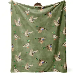 Duck Flannel Blanket, Soft Warm Sofa Bed Throw, Cozy Throw Blanket, Lightweight Travel Camping Office Chair Cover, Home Gift Idea