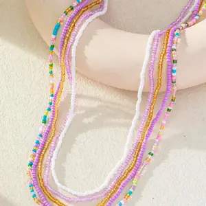 5 Piece Boho Style Beach Waist Chain For Women Multicolor Beaded Waistbands Trendy Summer Accessory
