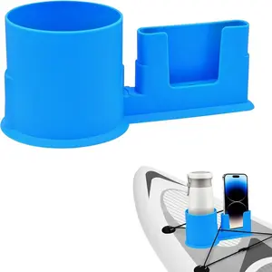 2-in-1 Multi-Functional Paddleboard Cup Holder, Kayak Drink Holder – Vertical Paddleboard Cup Holder for Storing Phones, Water Bottles, and Fishing Gear – Compatible with SUPs, Kayaks, and Canoes – Paddleboard Accessories – Non-Slip and Sturdy
