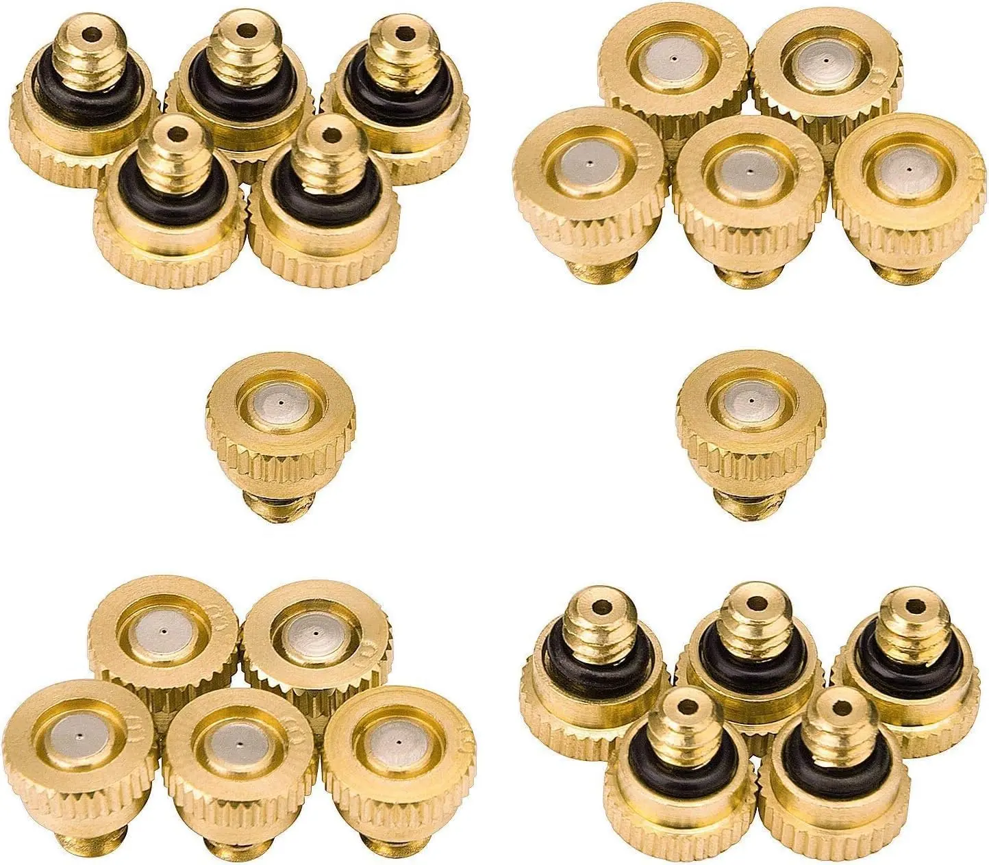 Brass Misting Nozzles for Outdoor Cooling System 22 count,0.012" Orifice (0.3 mm) 10/24 UNC
