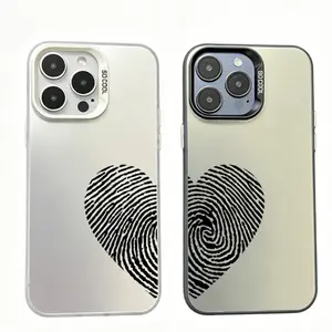Personalized TPU Smartphone Case - Vibrant Trendy Fingerprint Printing, Long-Lasting Shockproof Magnetic Accessory with Original Screen Protector for iPhone 11-17 Pro Max/Plus, Samsung S22-S25 Ultra (Couple Gift, Handheld Cellphone Devices Accessories)
