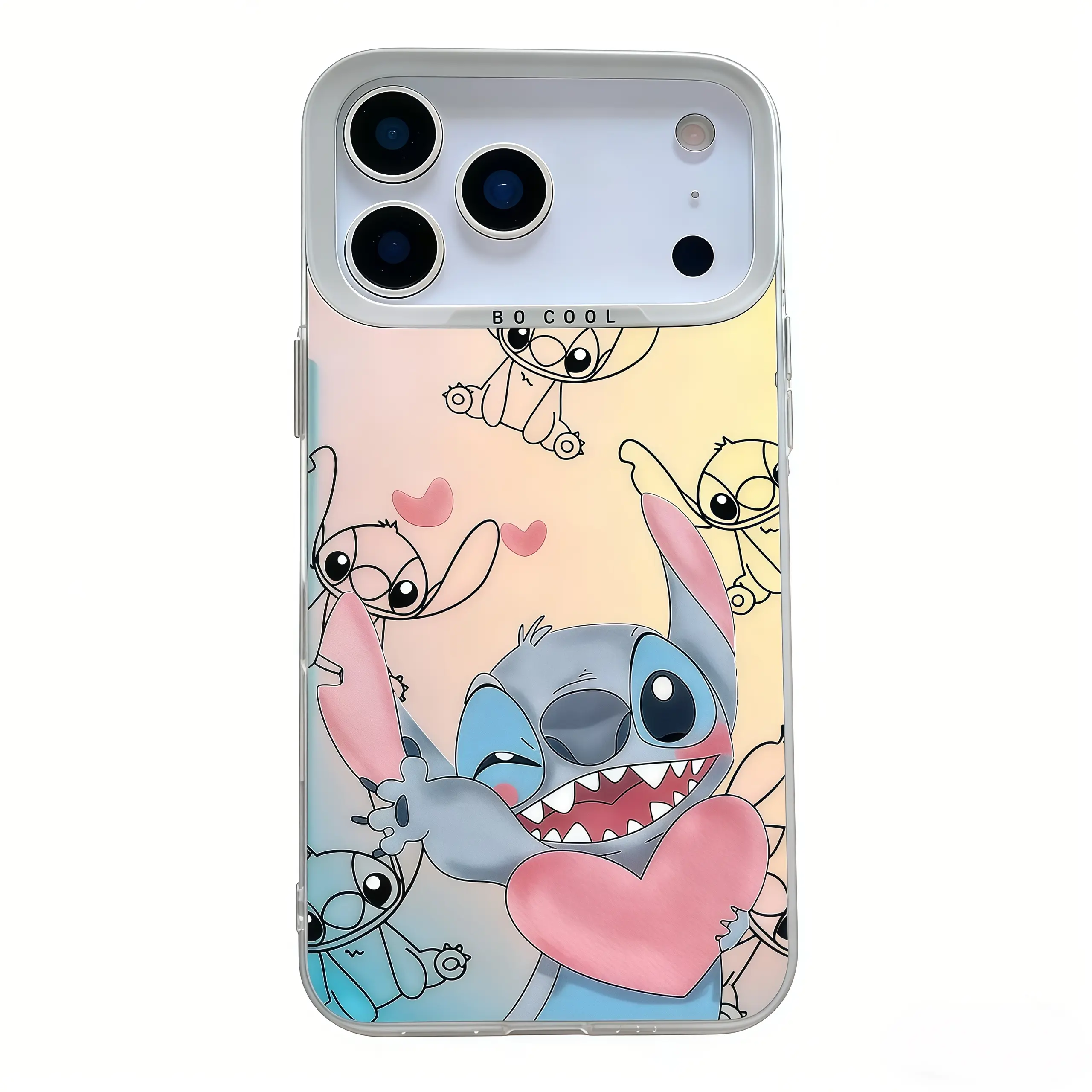 Disney Stitch Heart Holographic Phone Case for iPhone 13 Pro Max with Cute Design and Protective Features for Disney Fans Perfect Fit and Eye-Catching Appearance