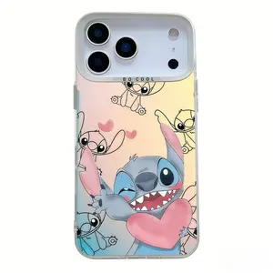 Disney Stitch Heart Holographic Phone Case for iPhone 13 Pro Max with Cute Design and Protective Features for Disney Fans Perfect Fit and Eye-Catching Appearance