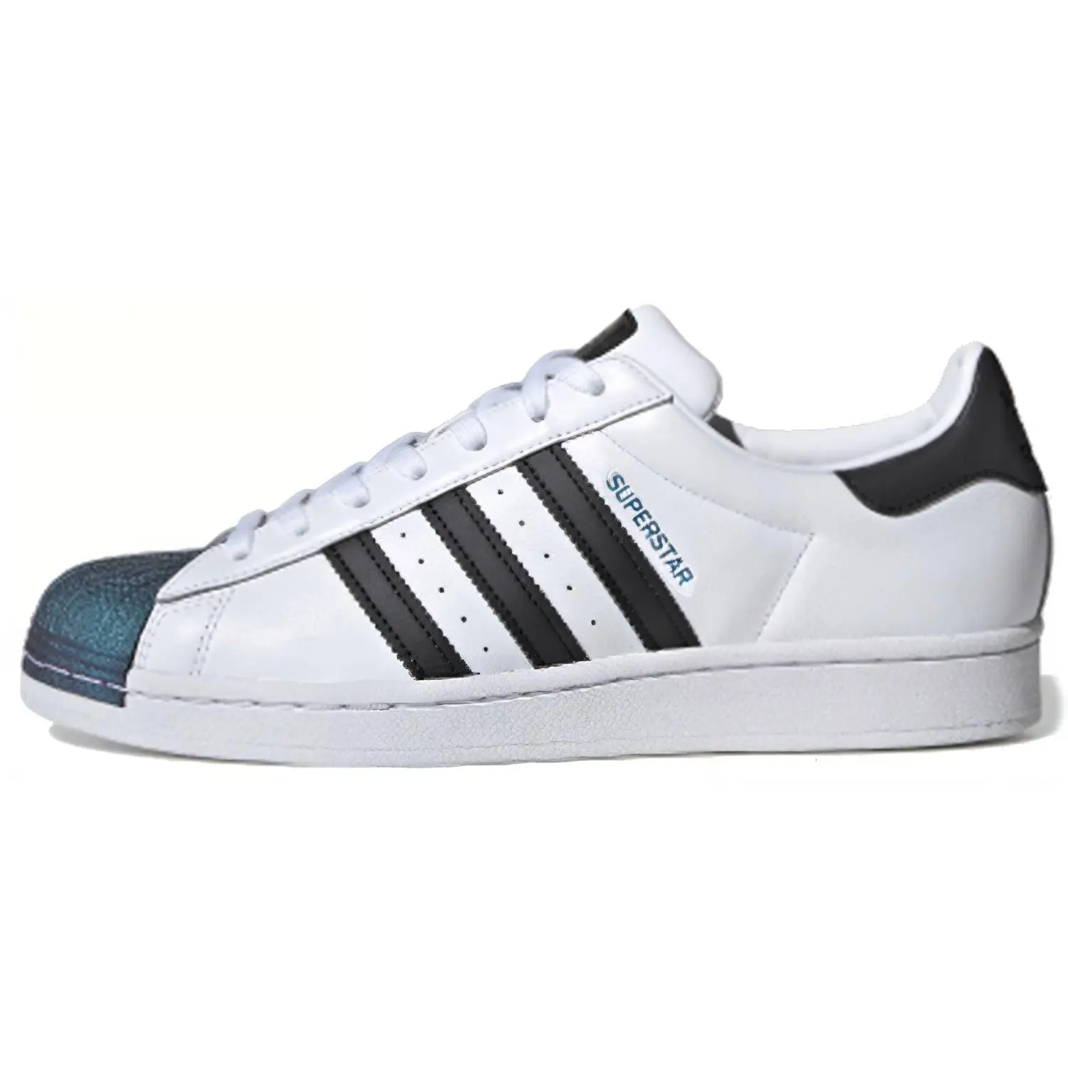 Adidas Superstar Iridescent Toe' Low Top Skate Shoes Unisex White Black FW6387