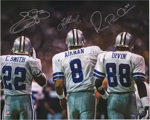 Troy Aikman, Emmitt Smith & Michael Irvin Dallas Cowboys Autographed 16" x 20" Backshot Photograph - Fanatics Authentic Certified